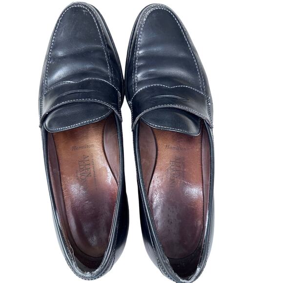 Vintage Allen Edmonds HAMILTON black leather penny loafers men's size 14 b - Picture 1 of 8
